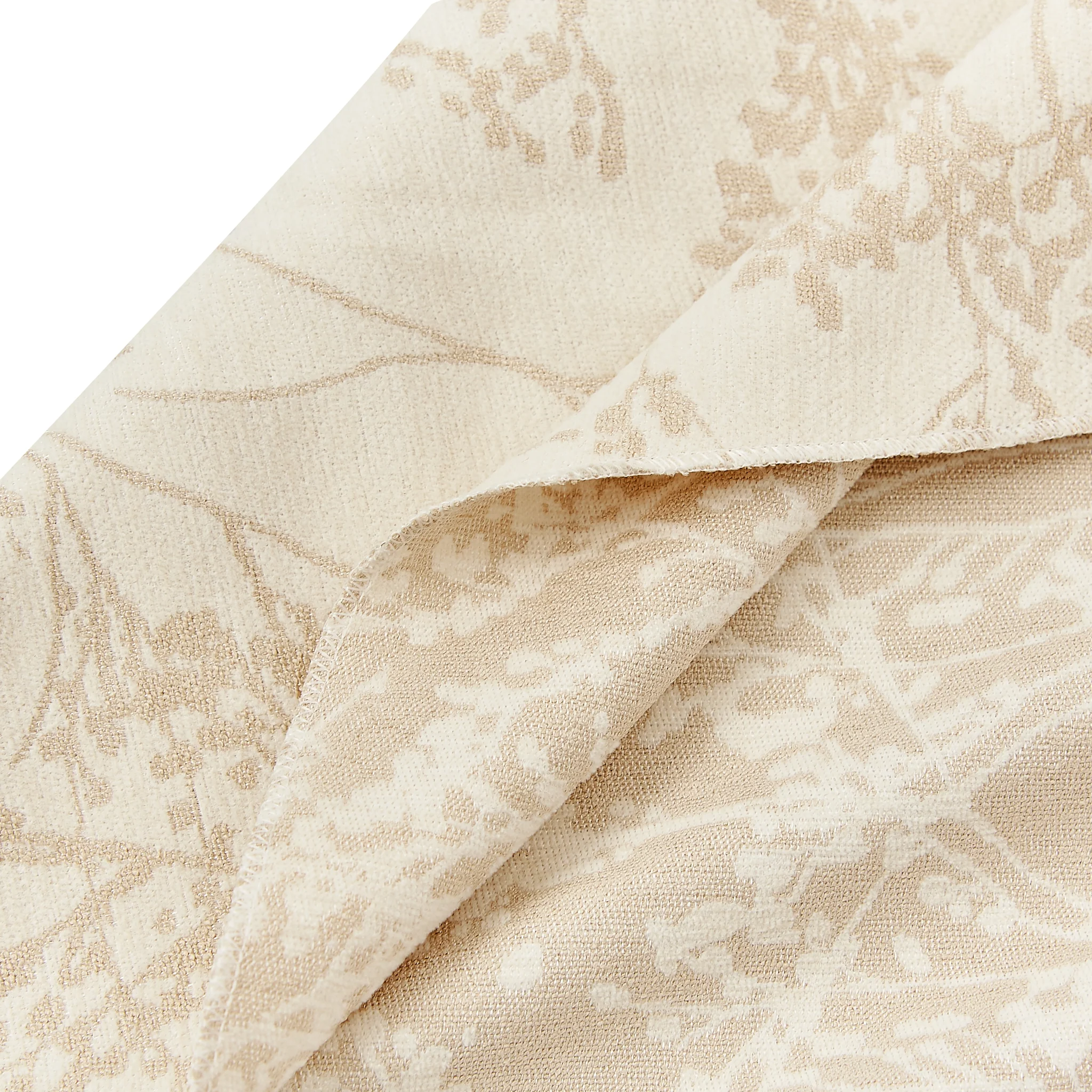 Leaf Branch Reversible Jacquard Tablecloth 90"x156" Rectangle - Champagne - Image 4