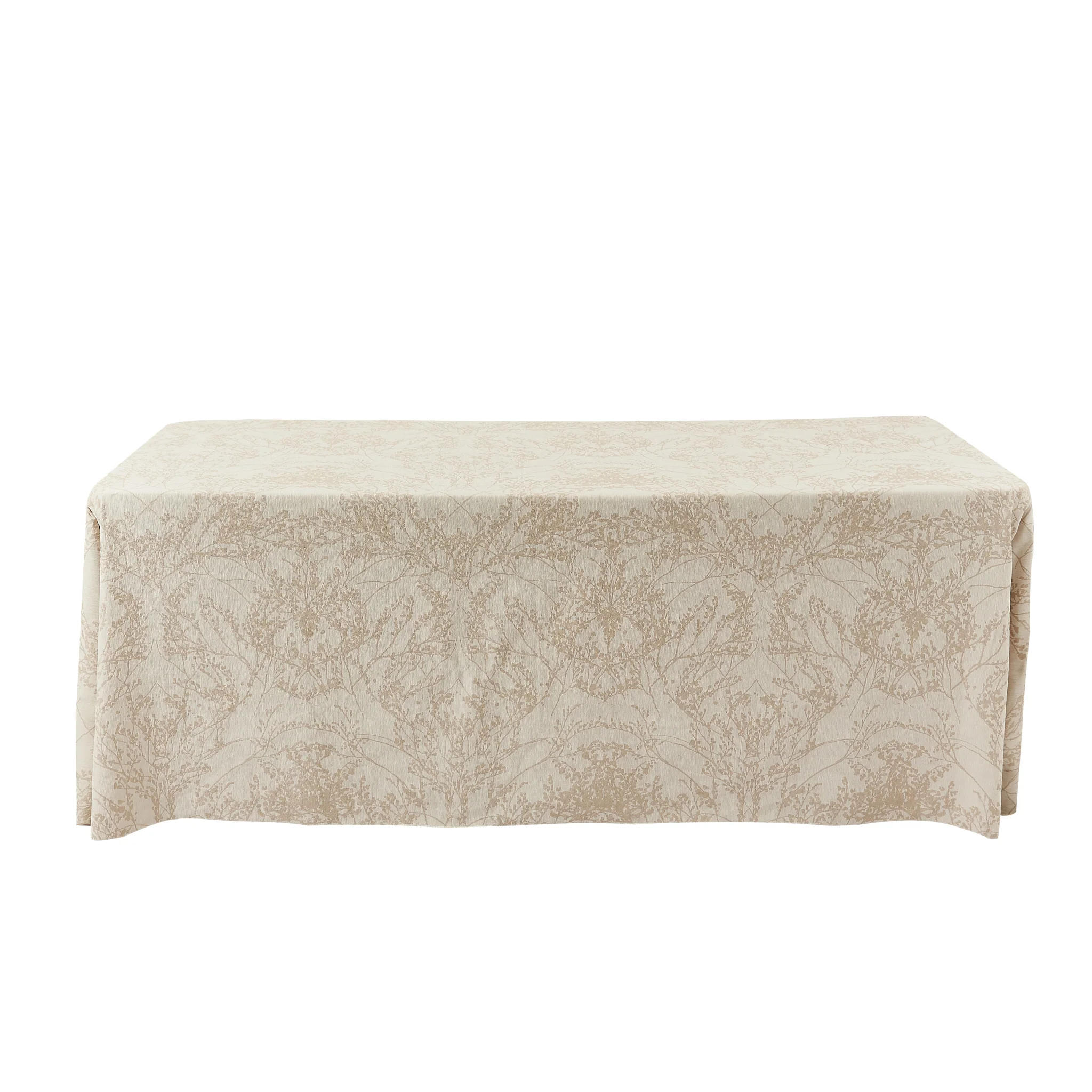 Leaf Branch Reversible Jacquard Tablecloth 90"x156" Rectangle - Champagne - Image 7