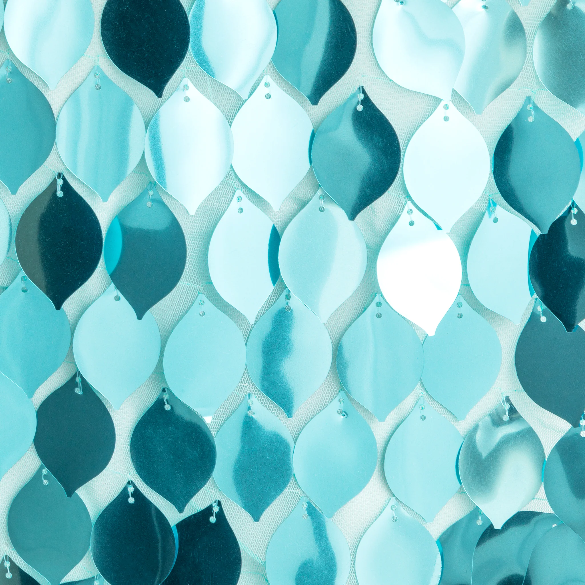 Leaf Payette Sequin Table Runner - Turquoise - Image 2