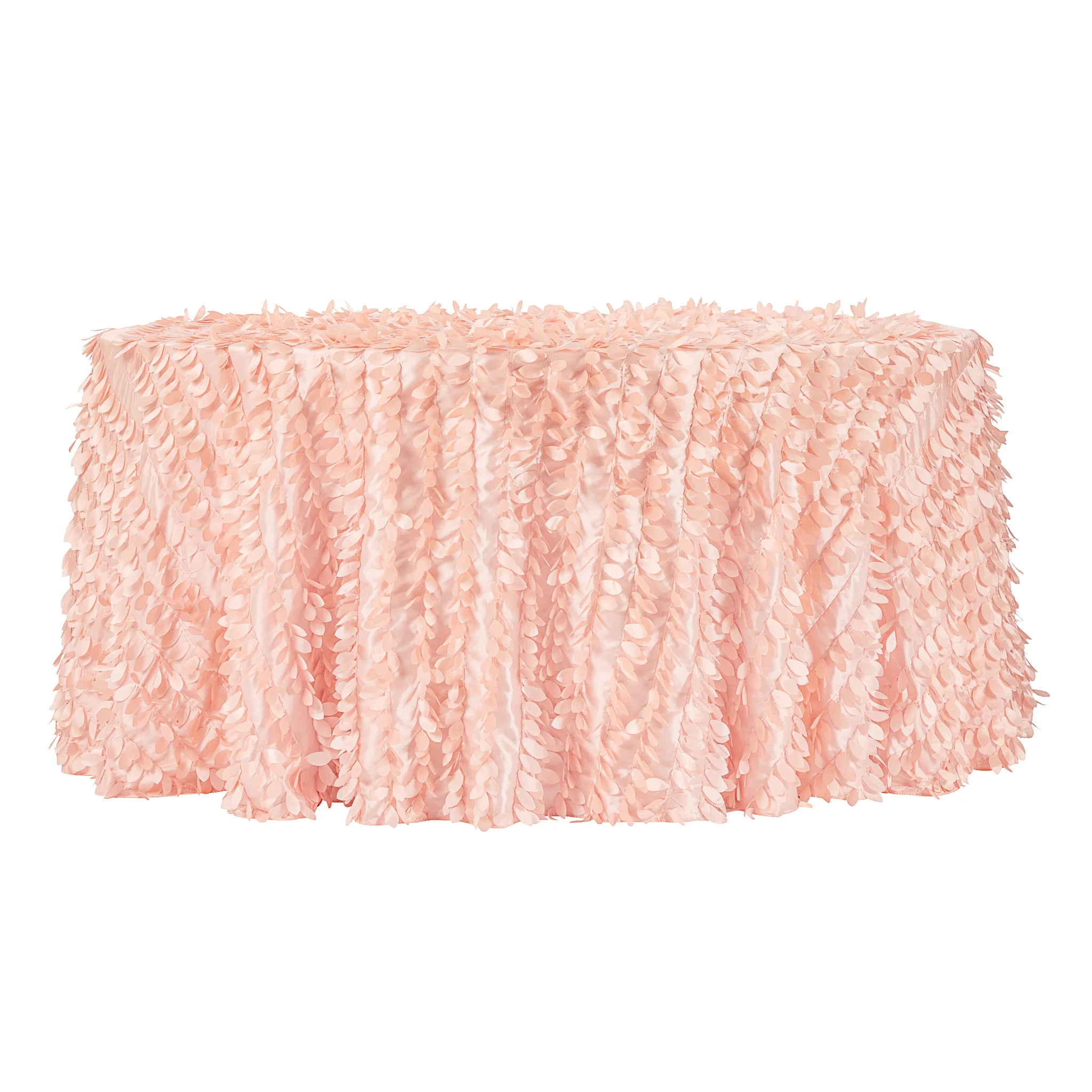 Leaf Petal Taffeta Round 120" Tablecloth - Blush