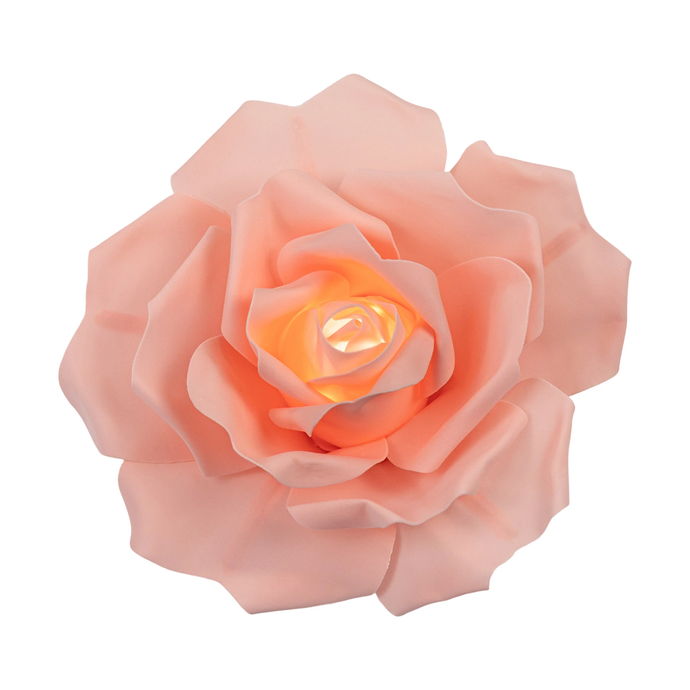 LED Lighted Large Foam Rose Wall Decor 30 cm - Blush