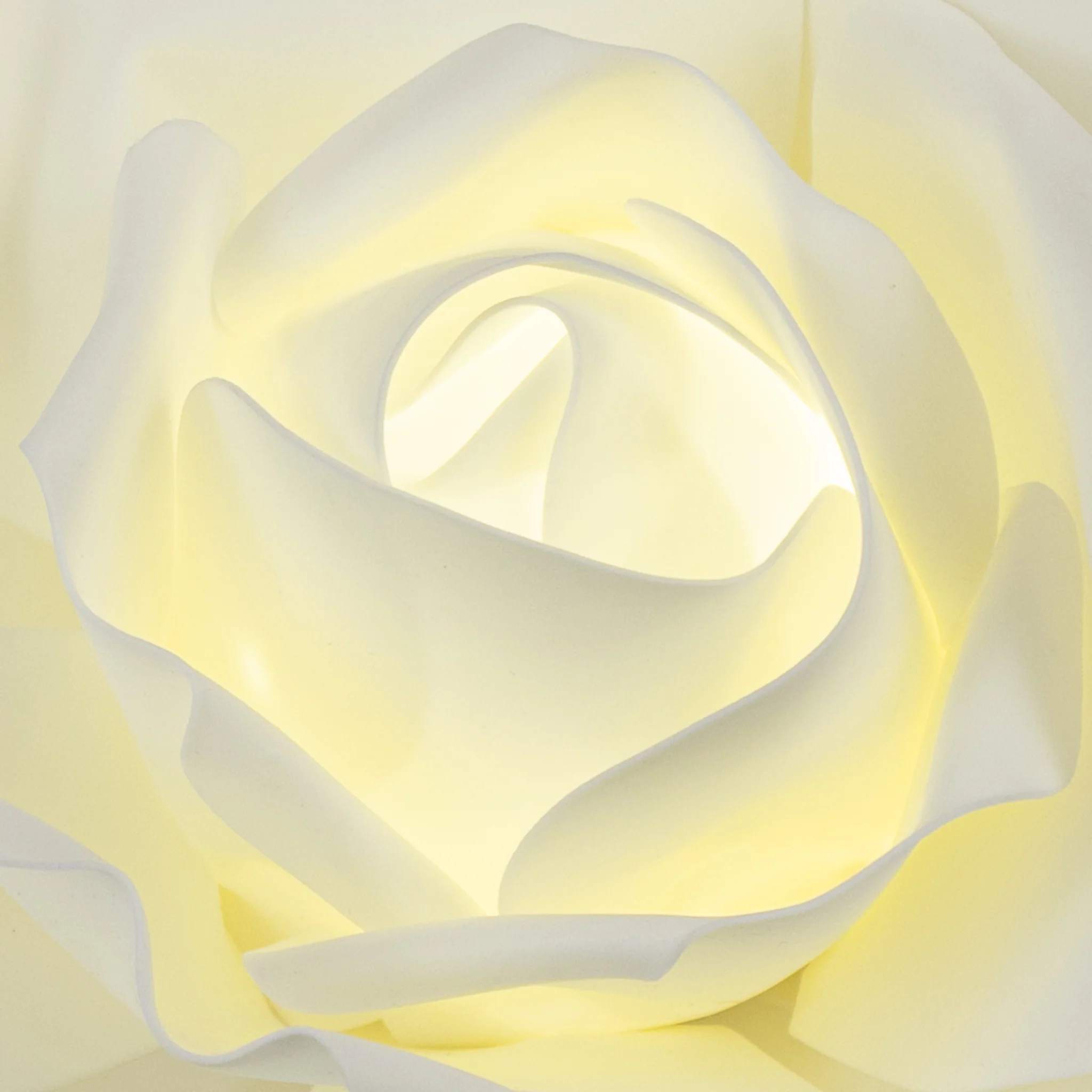 LED Lighted Large Foam Rose Wall  Decor 30 cm - Ivory - Image 2