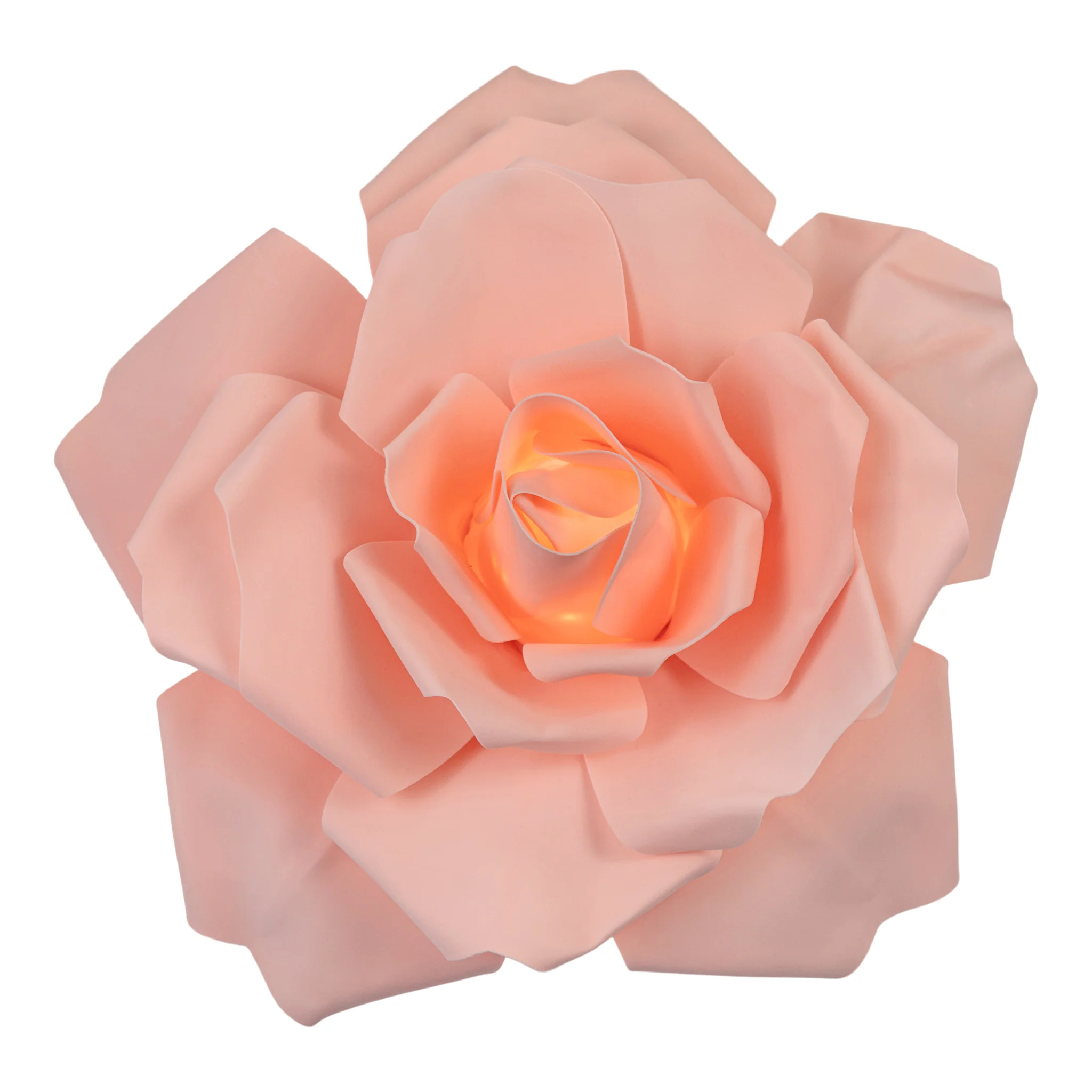 LED Lighted Large Foam Rose Wall Decor 50 cm - Blush