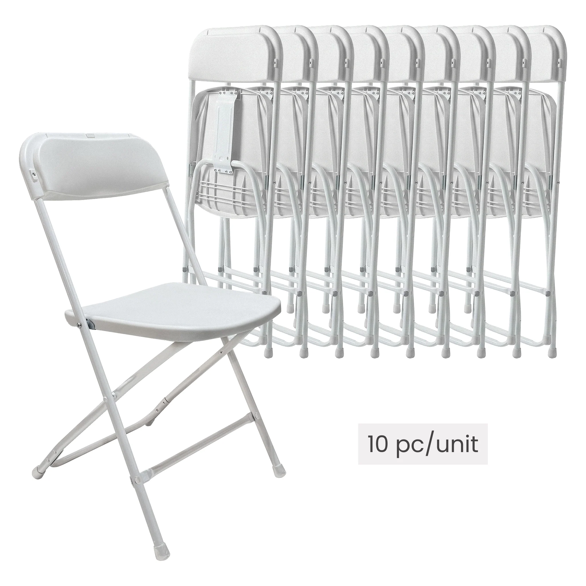 10pc/pk White Plastic Folding Chairs Lightweight - Image 4