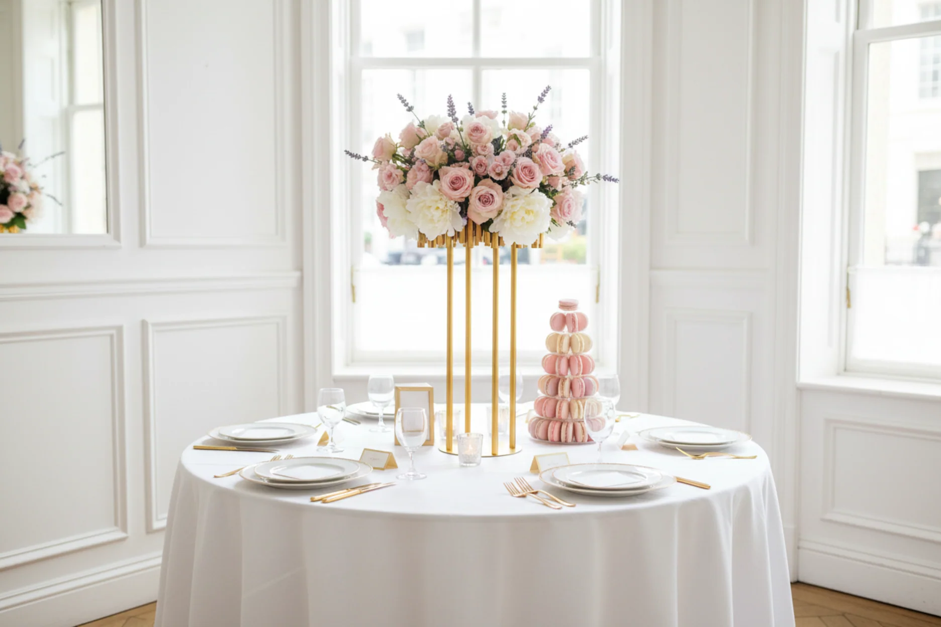 Luxe Drum Table Centerpiece Stand - Gold - Image 11