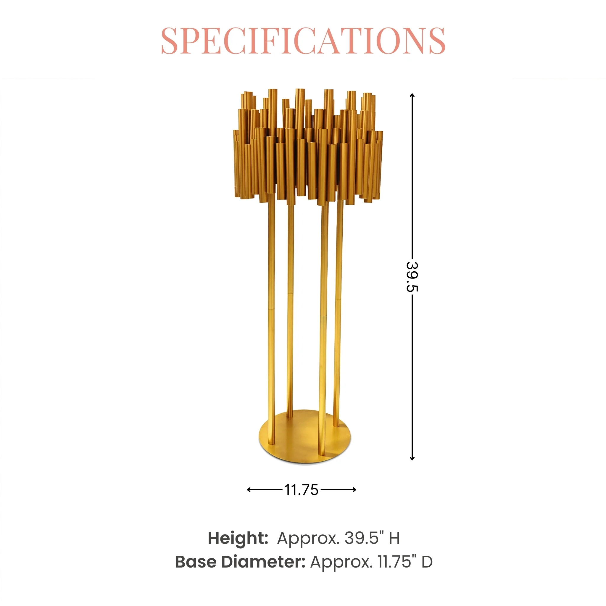 Luxe Drum Table Centerpiece Stand - Gold - Image 3