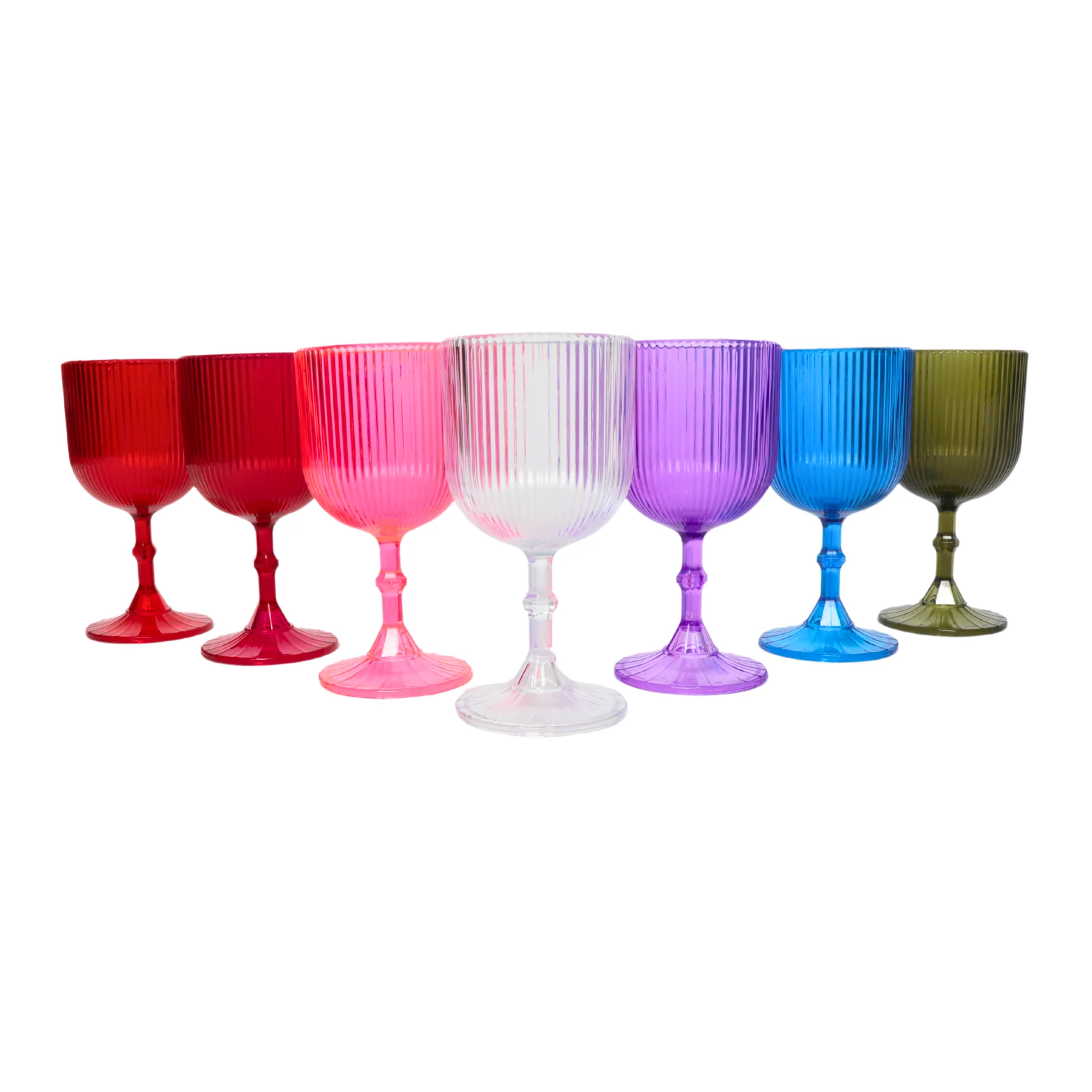 Magenta Acrylic 11oz Wine Goblets Ripple Design (6 pcs/pk) - Image 5