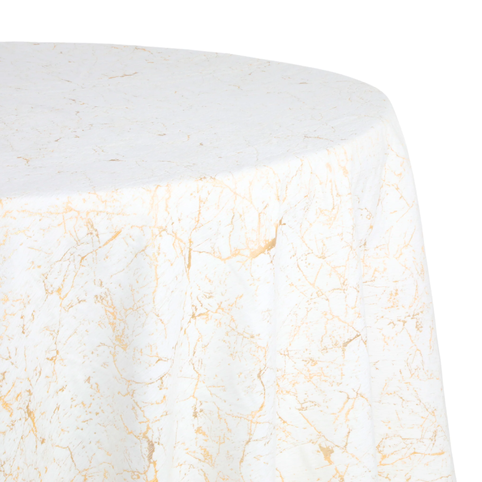 Marble Reversible Jacquard Tablecloth 120" Round - Gold - Image 4
