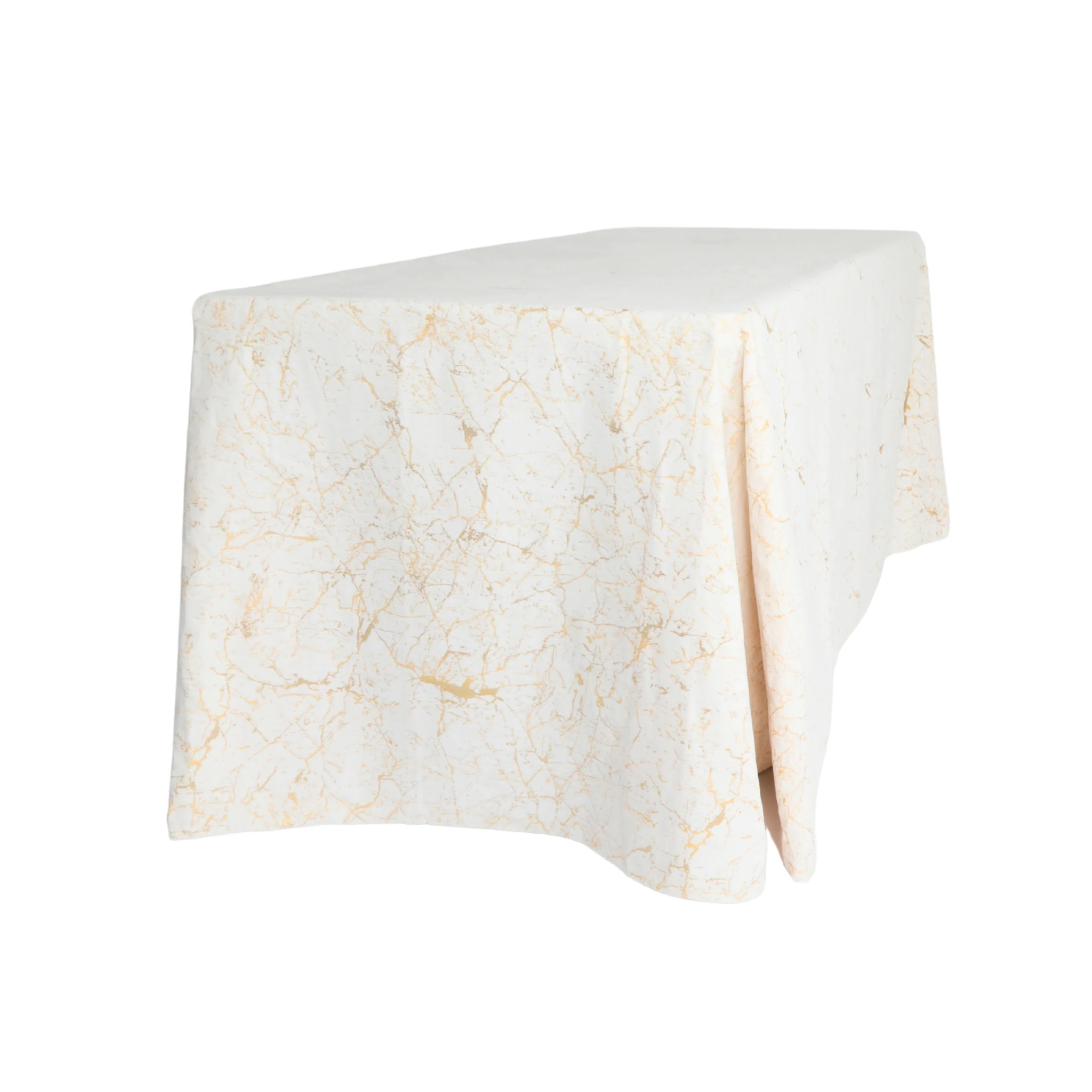 Marble Reversible Jacquard Tablecloth 90"x156" Rectangle  - Gold - Image 6