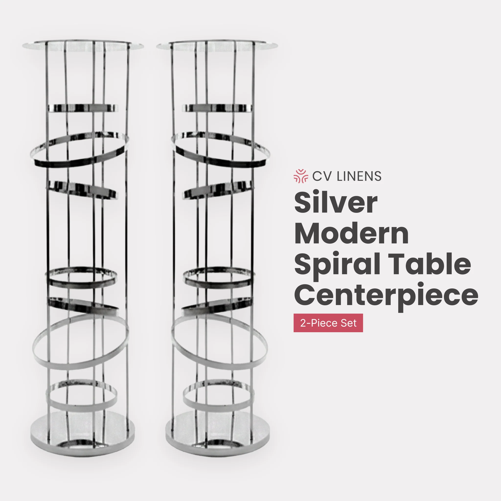 2pcs/set Modern Silver Spiral Table Centerpiece
