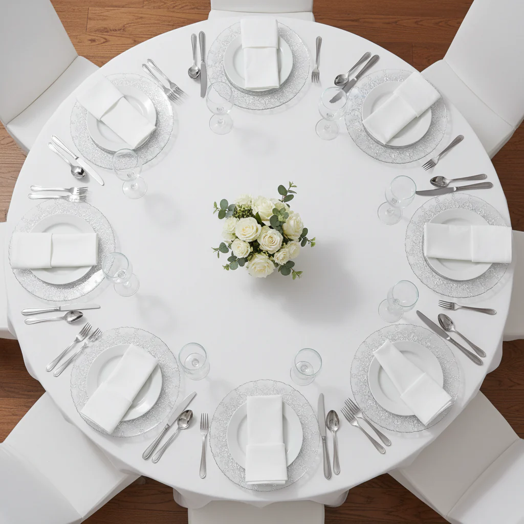 Monaco Glass Charger Plate - Silver & White - Image 4