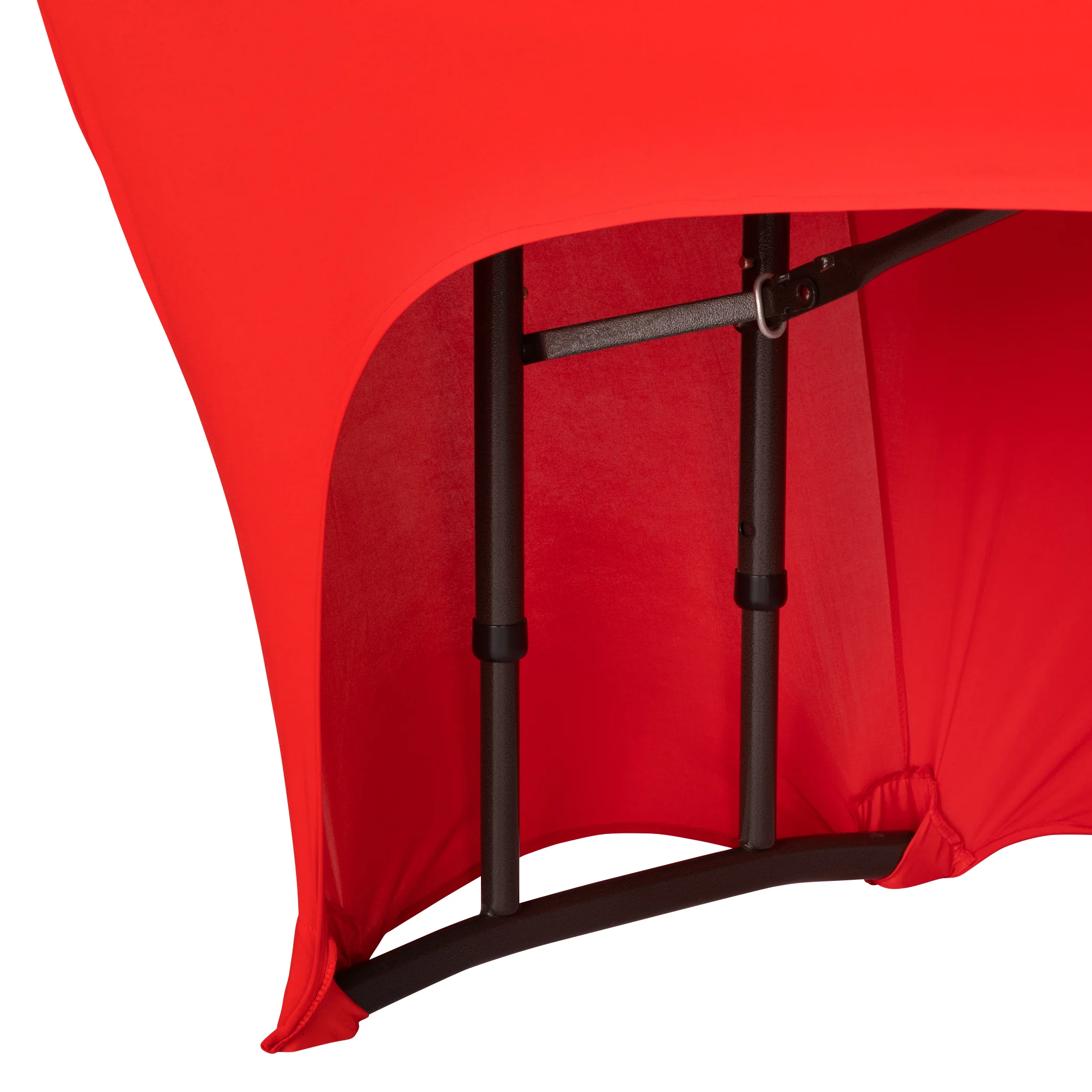 Open Back Stretch Spandex Table Cover 6 FT Rectangular - Red - Image 2