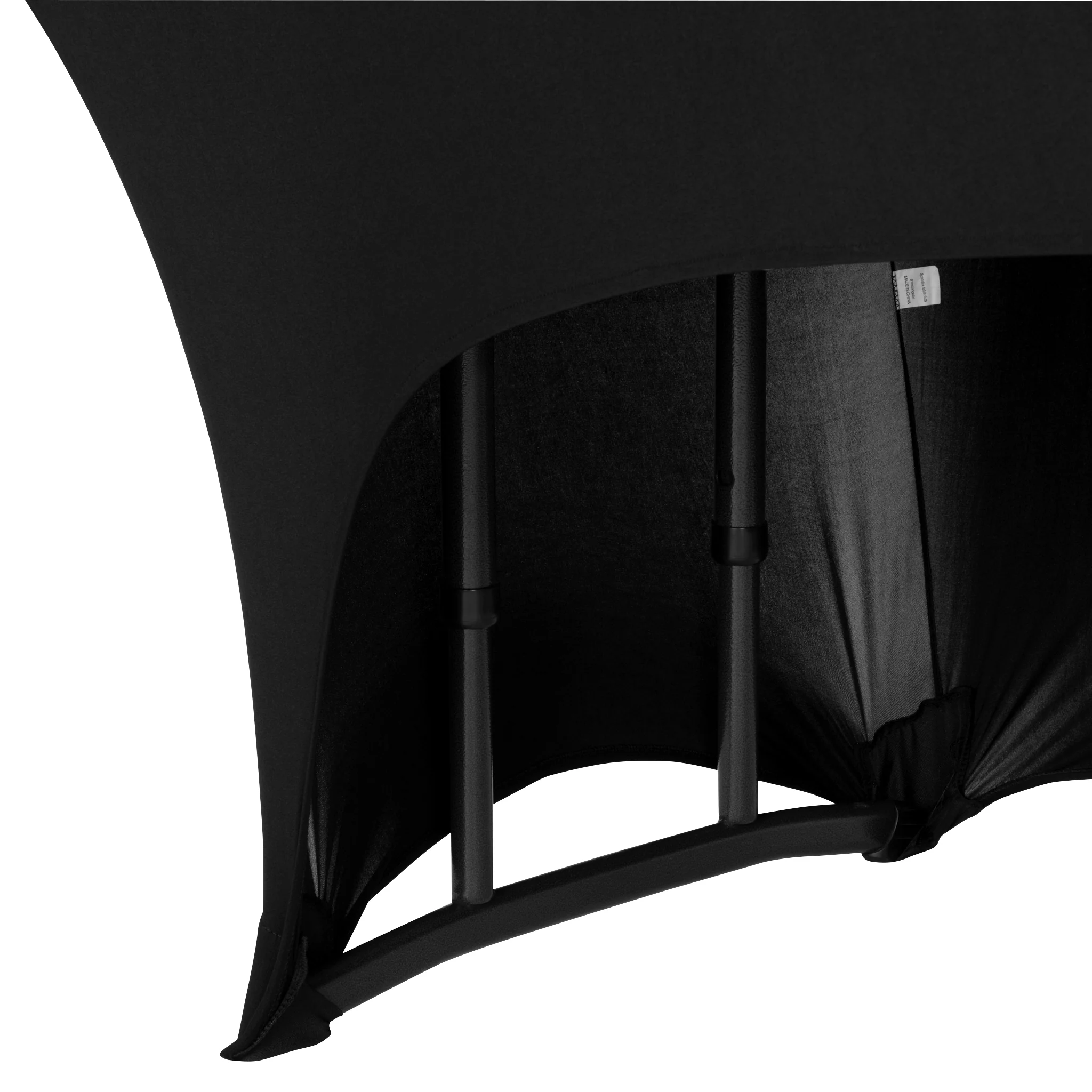 Open Back Stretch Spandex Table Cover 8 FT Rectangular - Black - Image 2