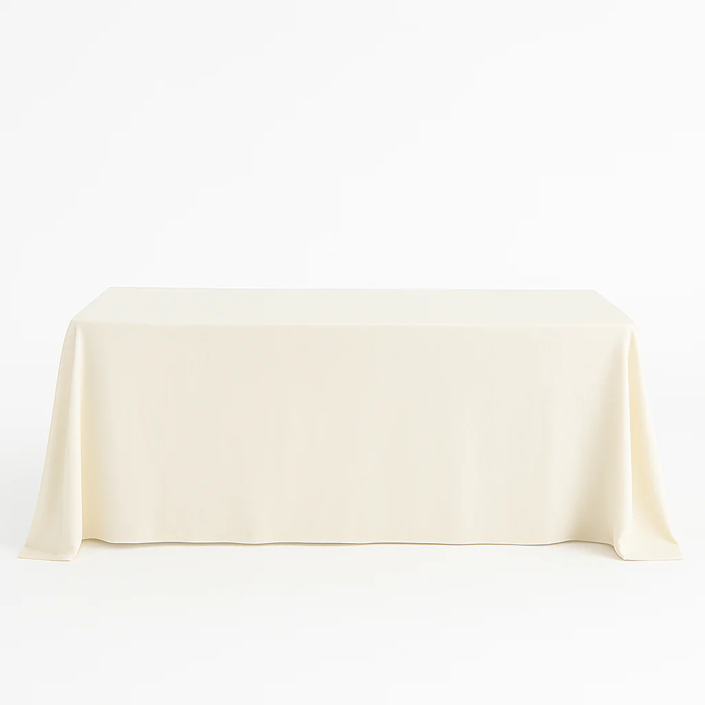Premium Polyester King 108"x156" Rectangular Tablecloth (Square Corners) - Ivory