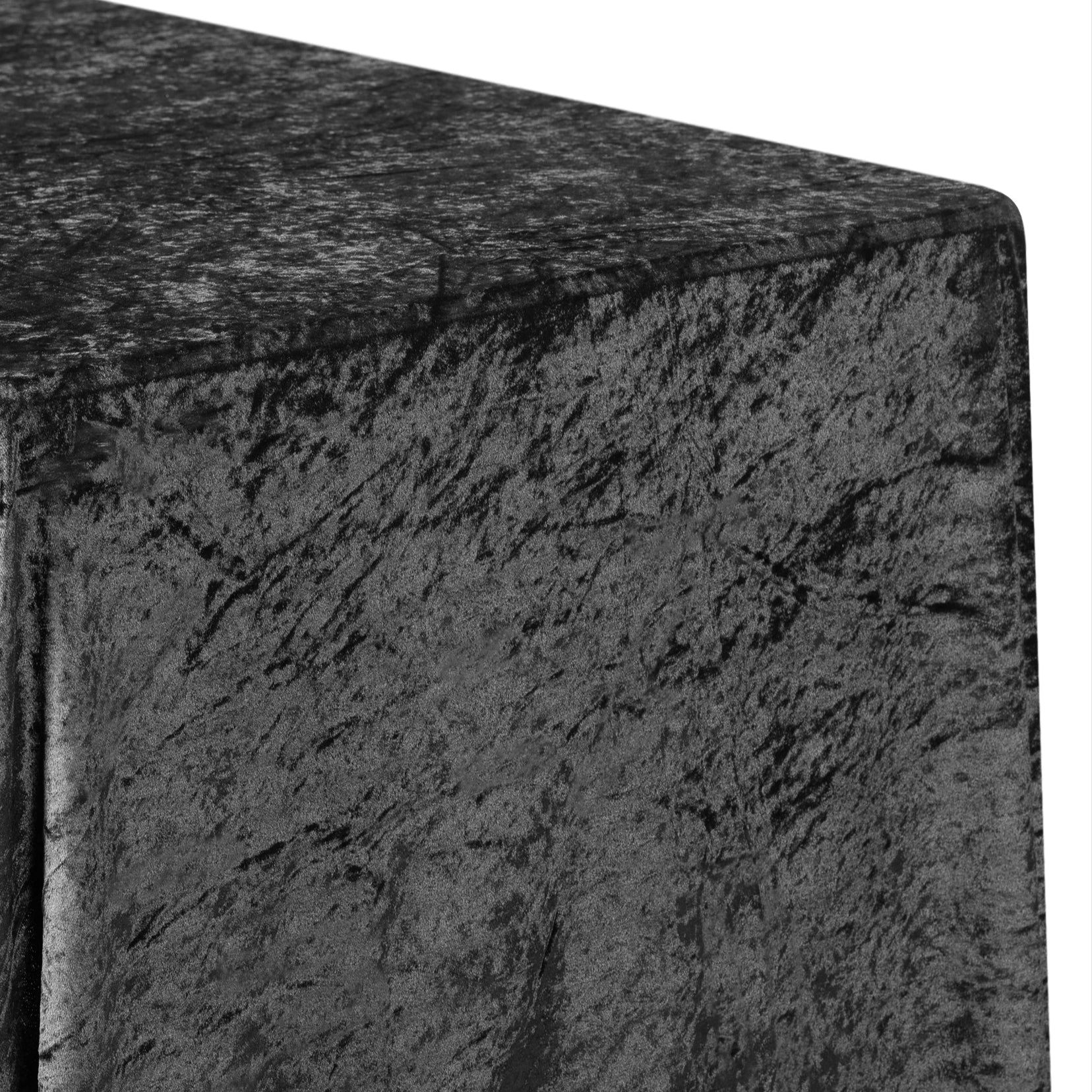 Velvet King 108"x156" Rectangular Tablecloth - Black - Image 2