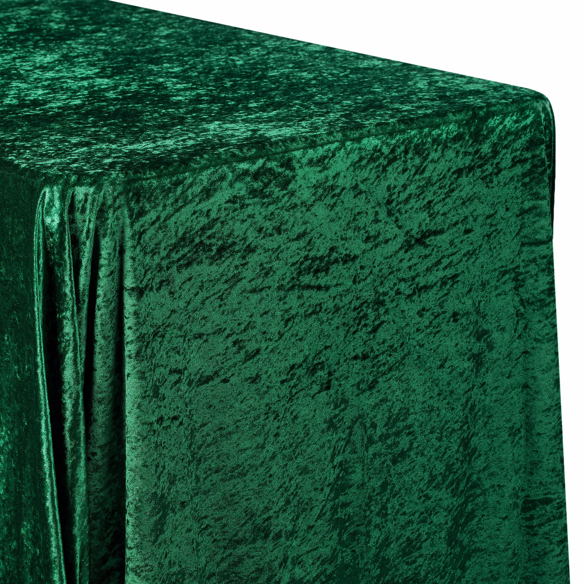 Velvet King 108"x156" Rectangular Tablecloth - Emerald Green - Image 3