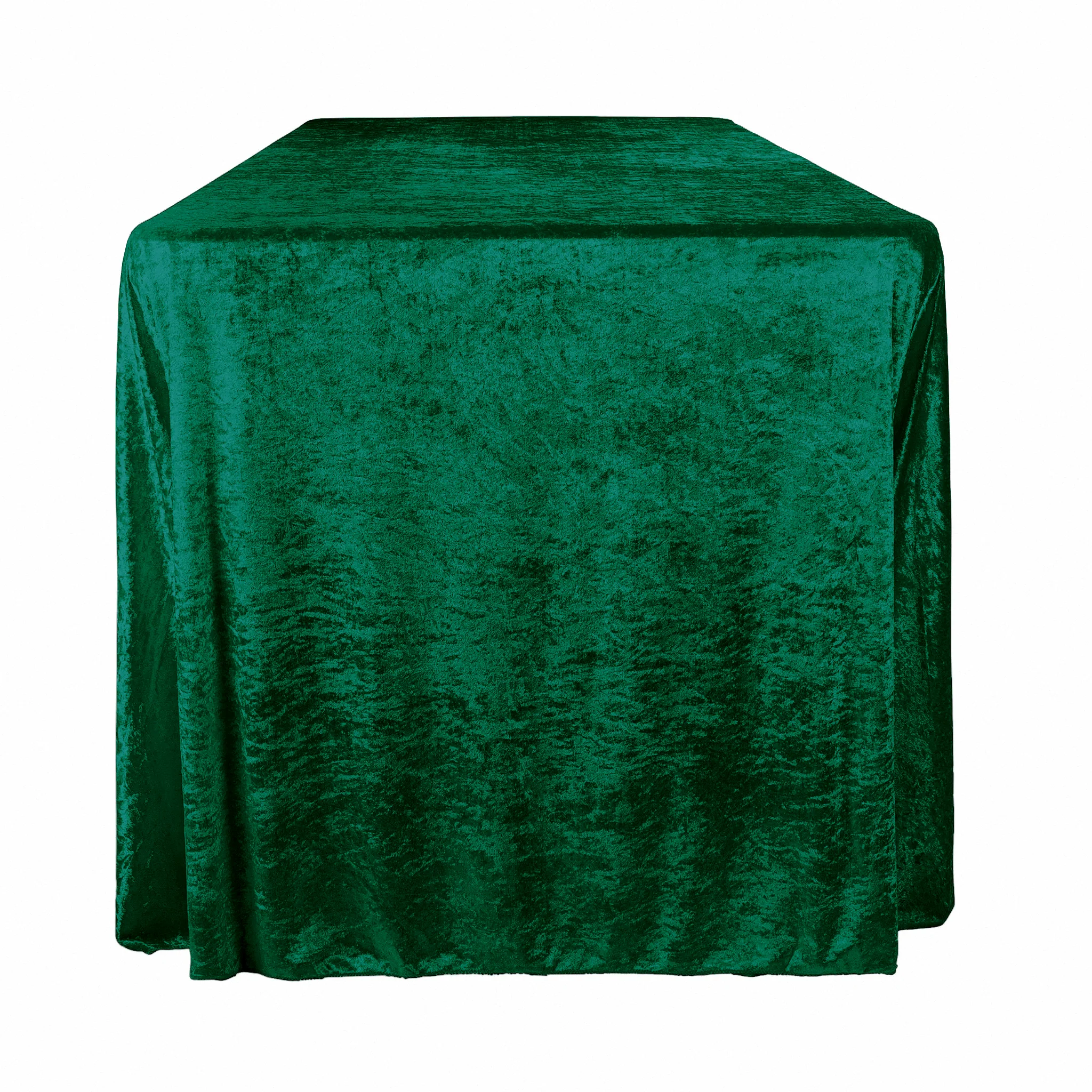 Velvet King 108"x156" Rectangular Tablecloth - Emerald Green - Image 7