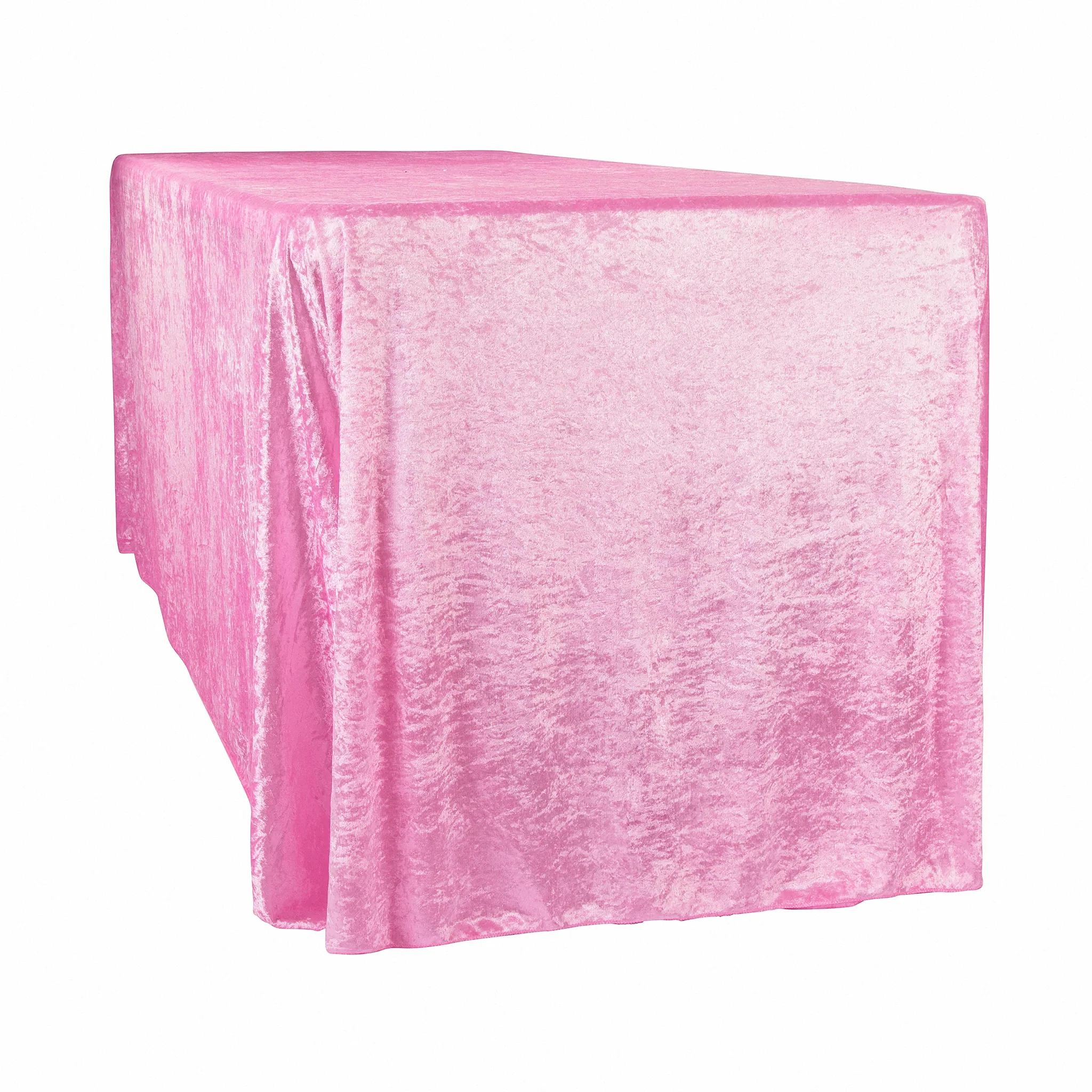 Velvet King 108"x156" Rectangular Tablecloth - Pink - Image 5