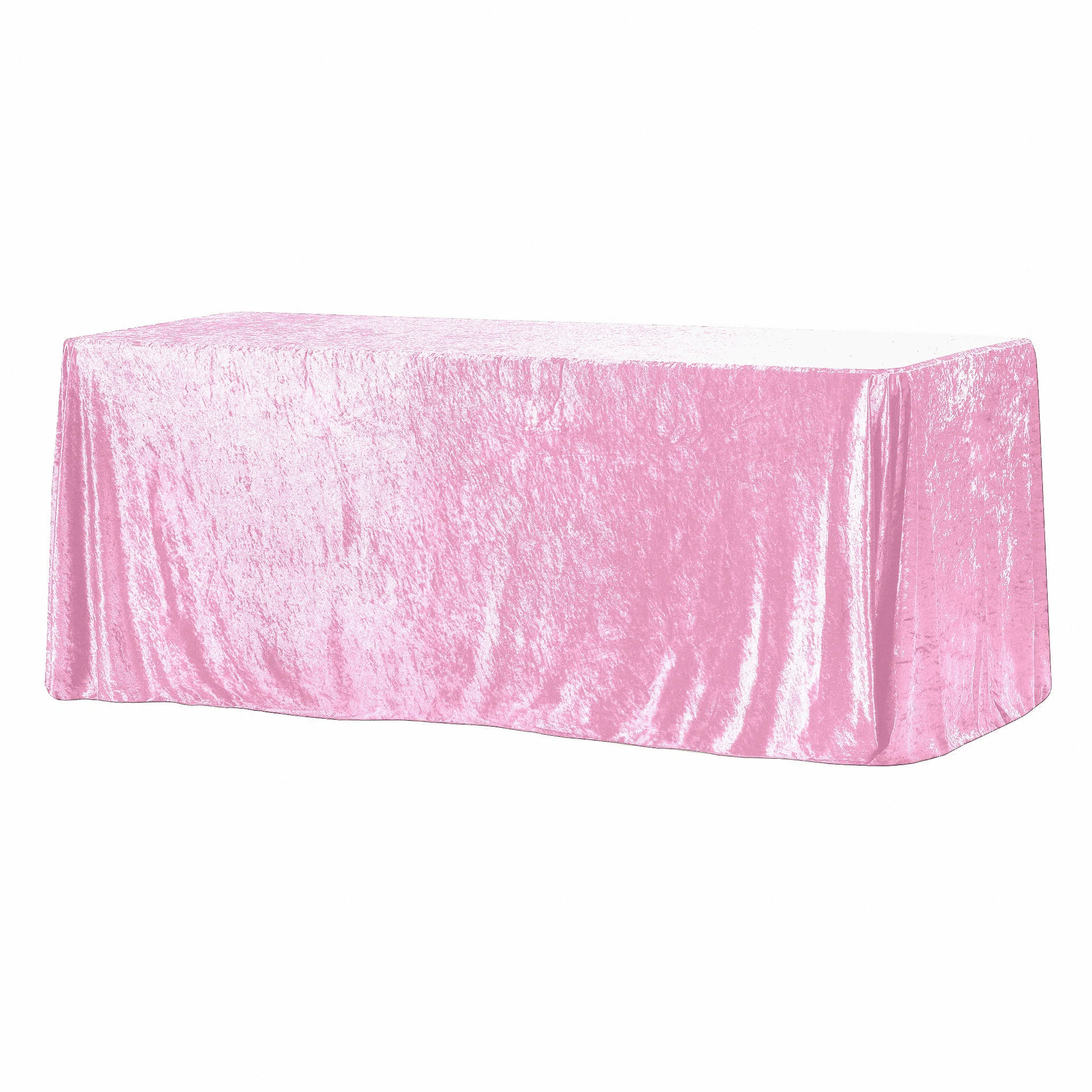 Velvet King 108"x156" Rectangular Tablecloth - Pink - Image 8