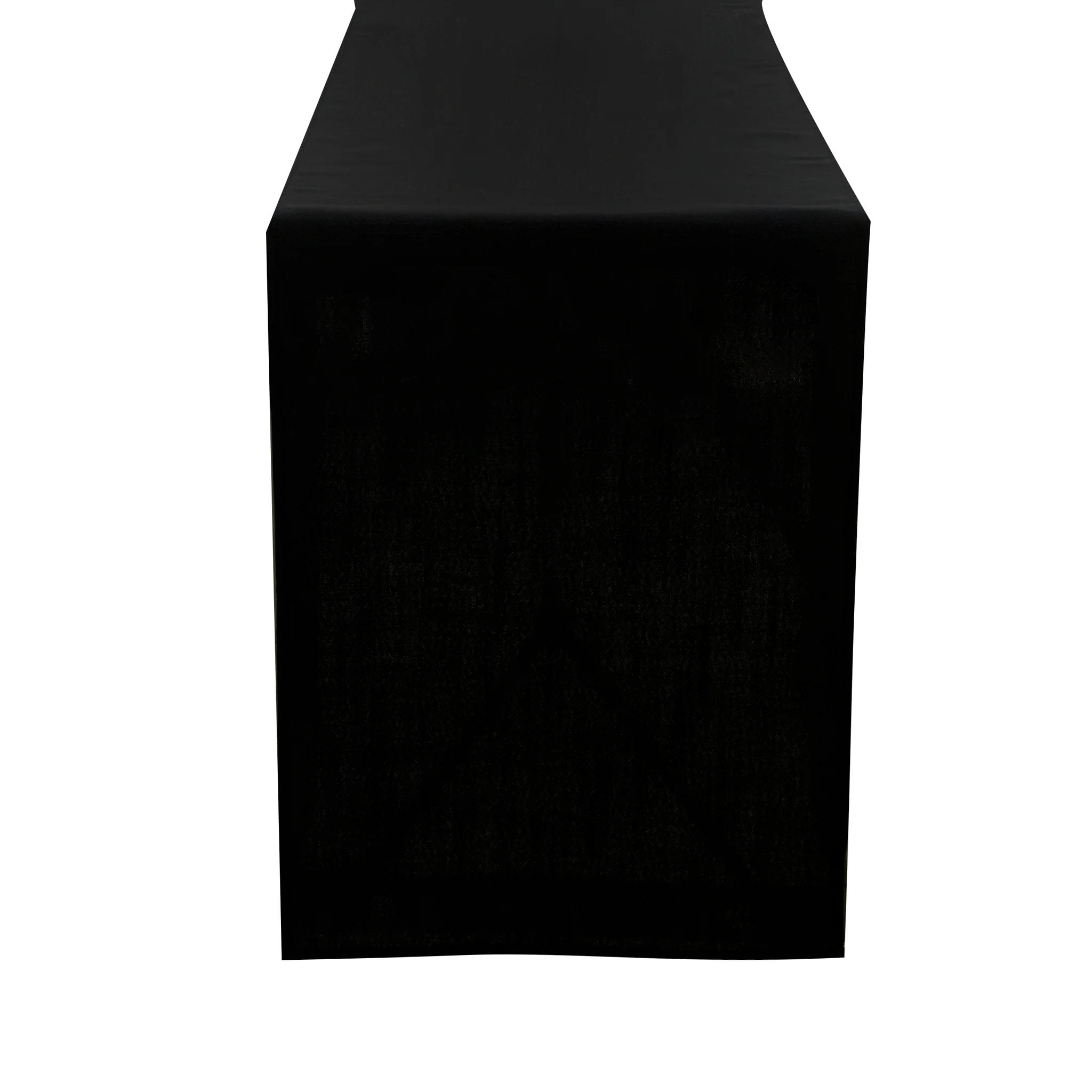 Premium Linen-Look Panama Weave Table Runner - Black - Image 2