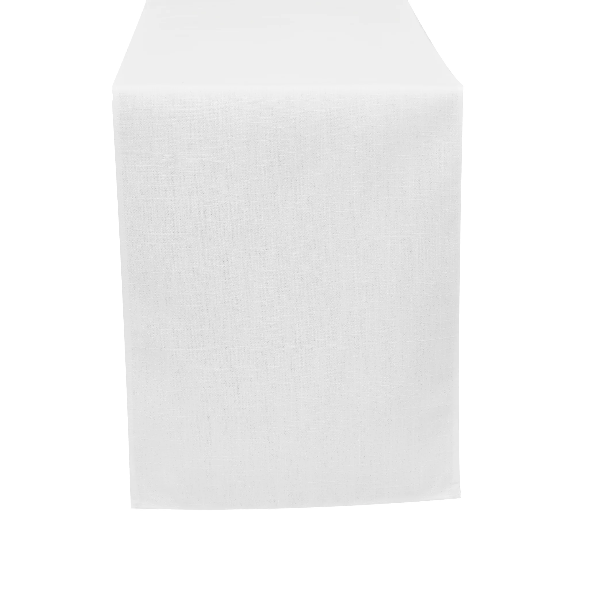 Premium Linen-Look Panama Weave Table Runner - White - Image 3