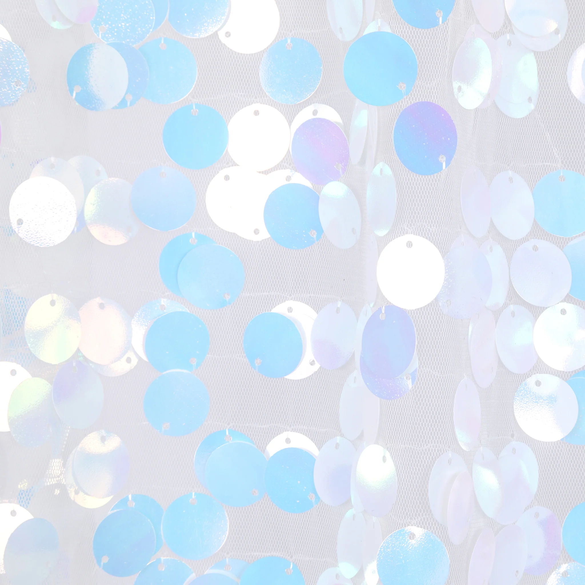 Large Payette Sequin Tablecloth 90"x156" Rectangular - Iridescent White - Image 2