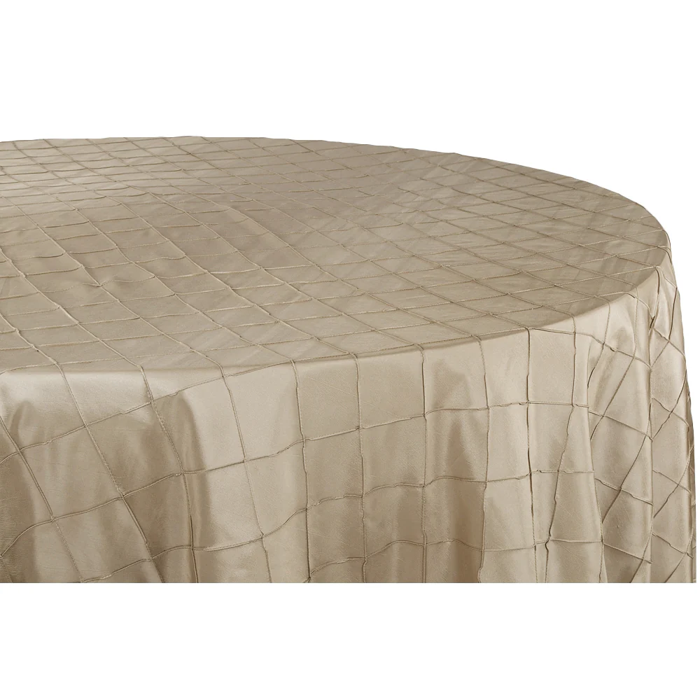 Pintuck 120" Round Tablecloth - Champagne - Image 2