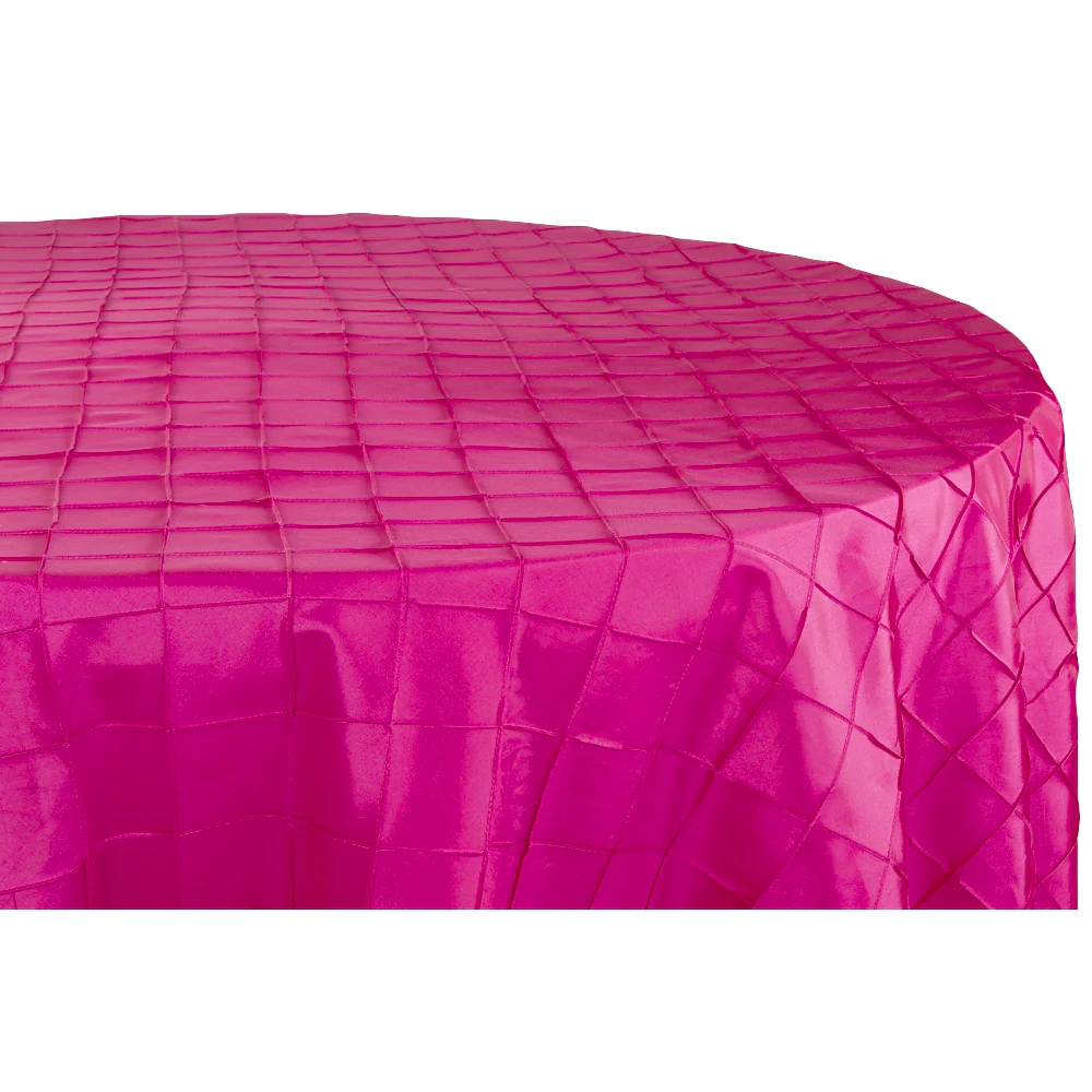 Pintuck 120" Round Tablecloth - Fuchsia - Image 2