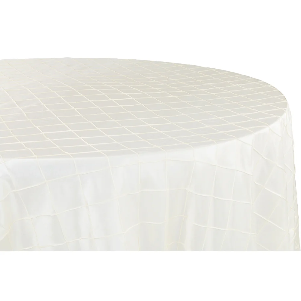 Pintuck 120" Round Tablecloth - Ivory - Image 2