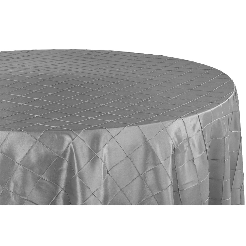 Pintuck 120" Round Tablecloth - Silver - Image 2