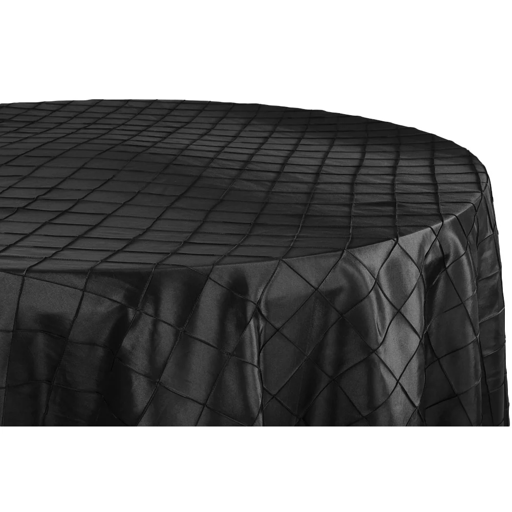 Pintuck 132" Round Tablecloth - Black - Image 2