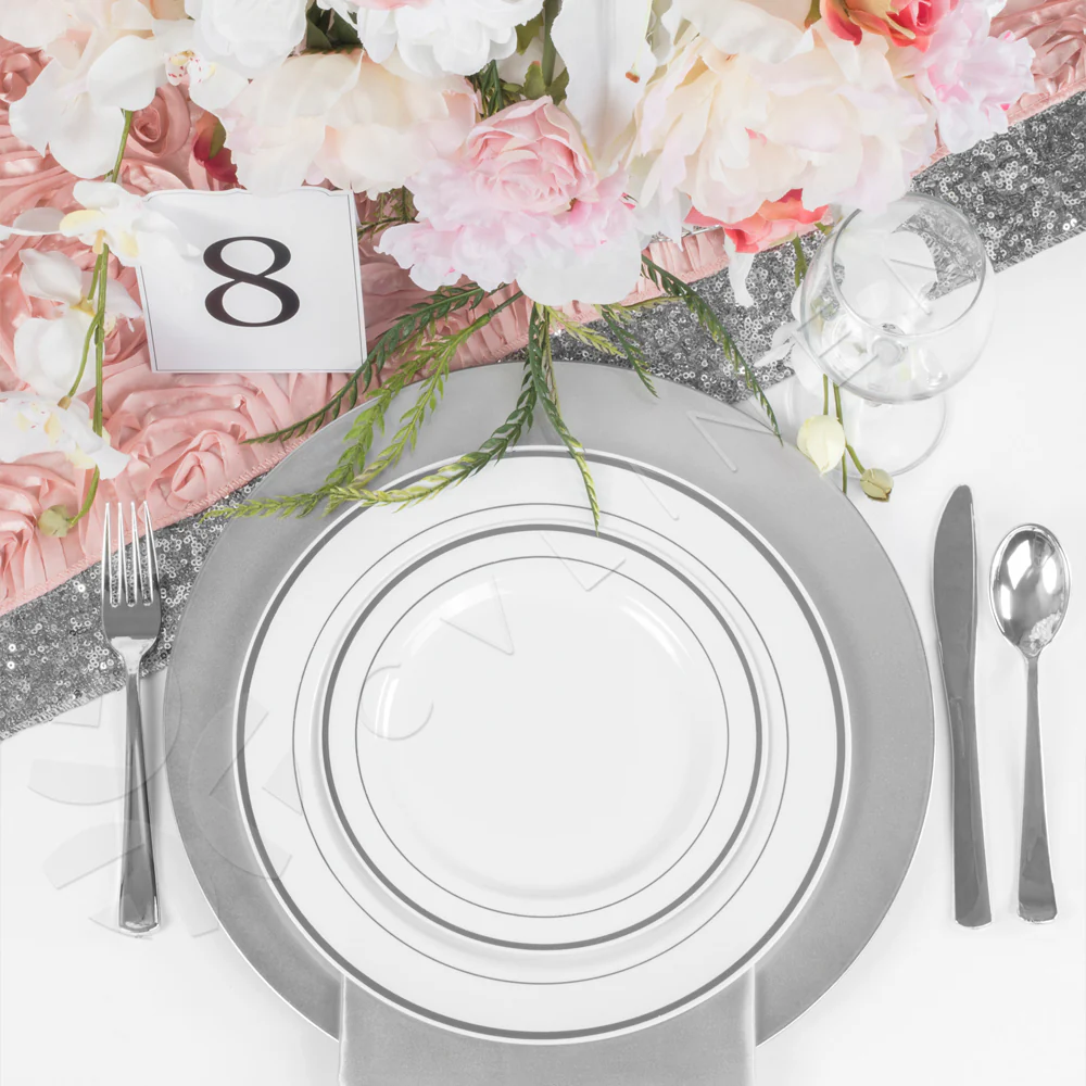 Plain Round 13" Charger Plates - Silver - Image 4