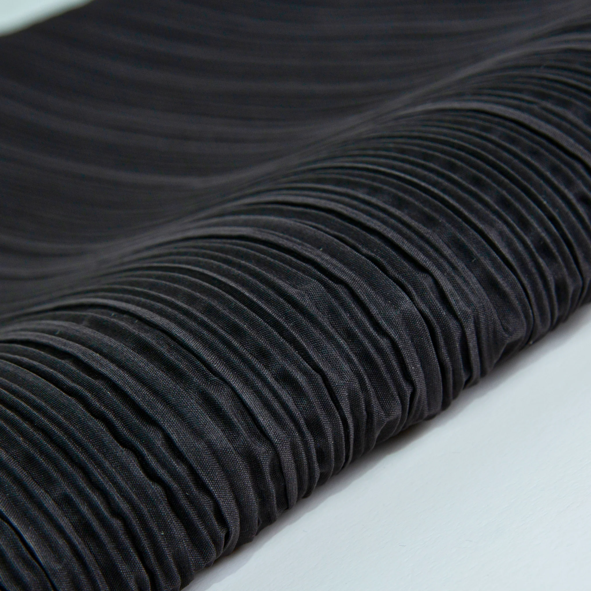 Pleated Crinkle DIY Textured Fabric 10 yards - Black - Image 2