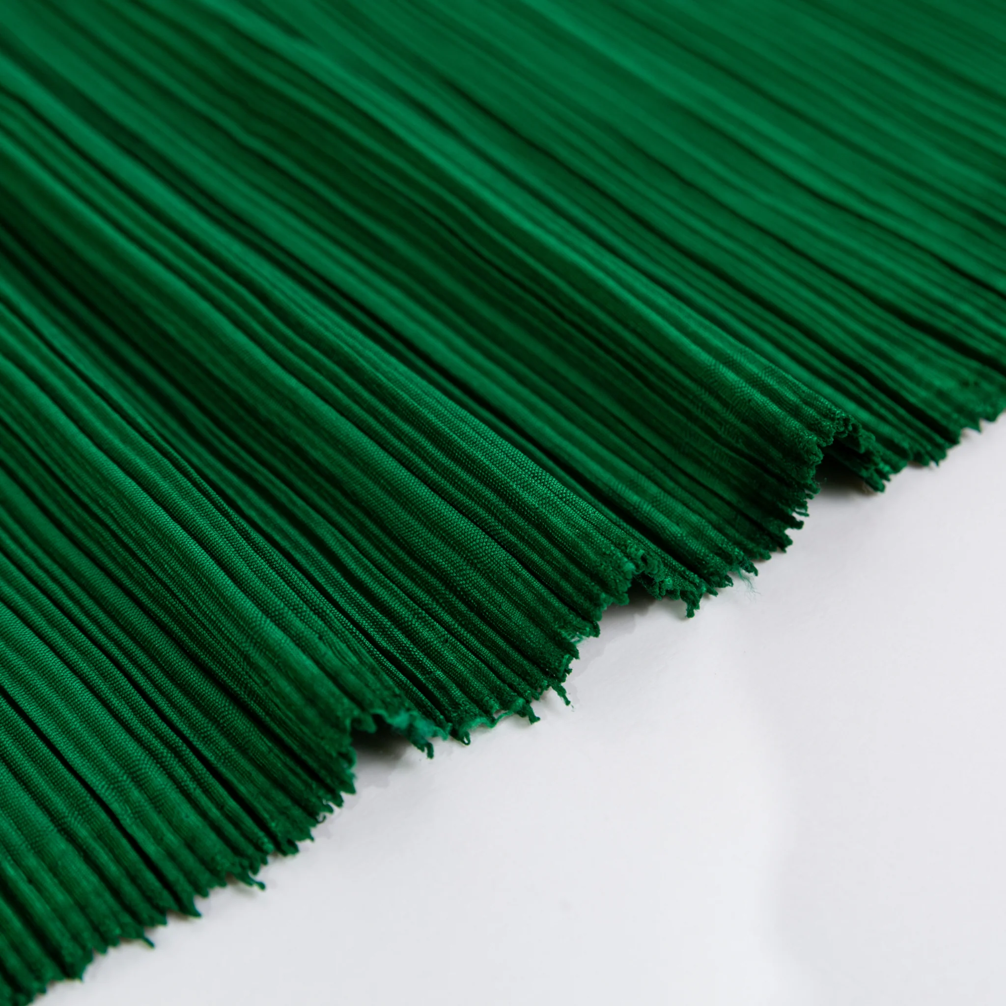 Pleated Crinkle DIY Textured Fabric 10 yards - Emerald Green - Image 2