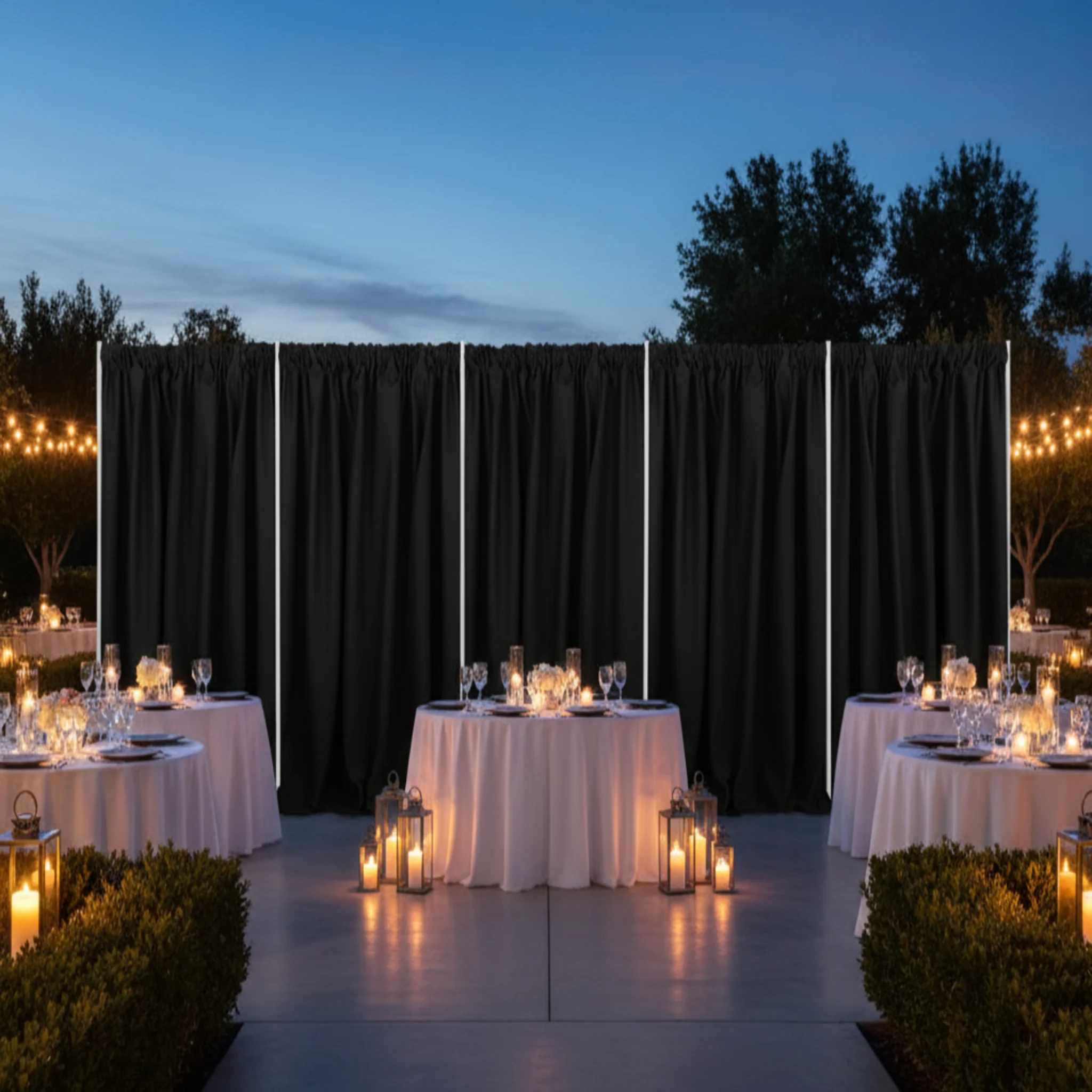 Poly Premier Fire Retardant (FR) 10ft H x 60" W drape/backdrop - Black - Image 5