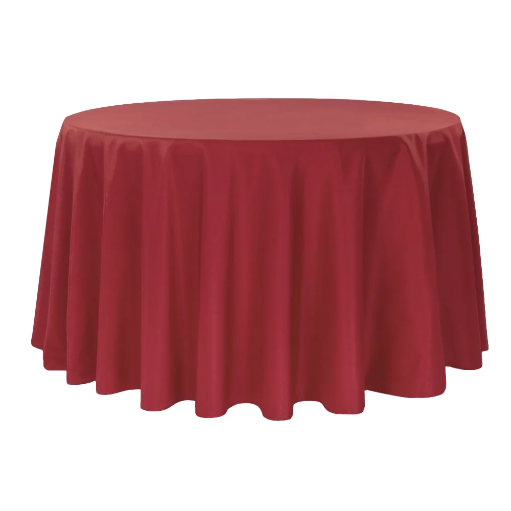 Premium Polyester 108" Round Tablecloth - Apple Red
