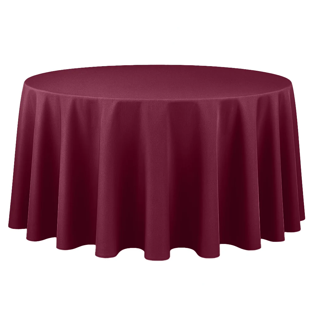 Premium Polyester 108" Round Tablecloth - Cabernet