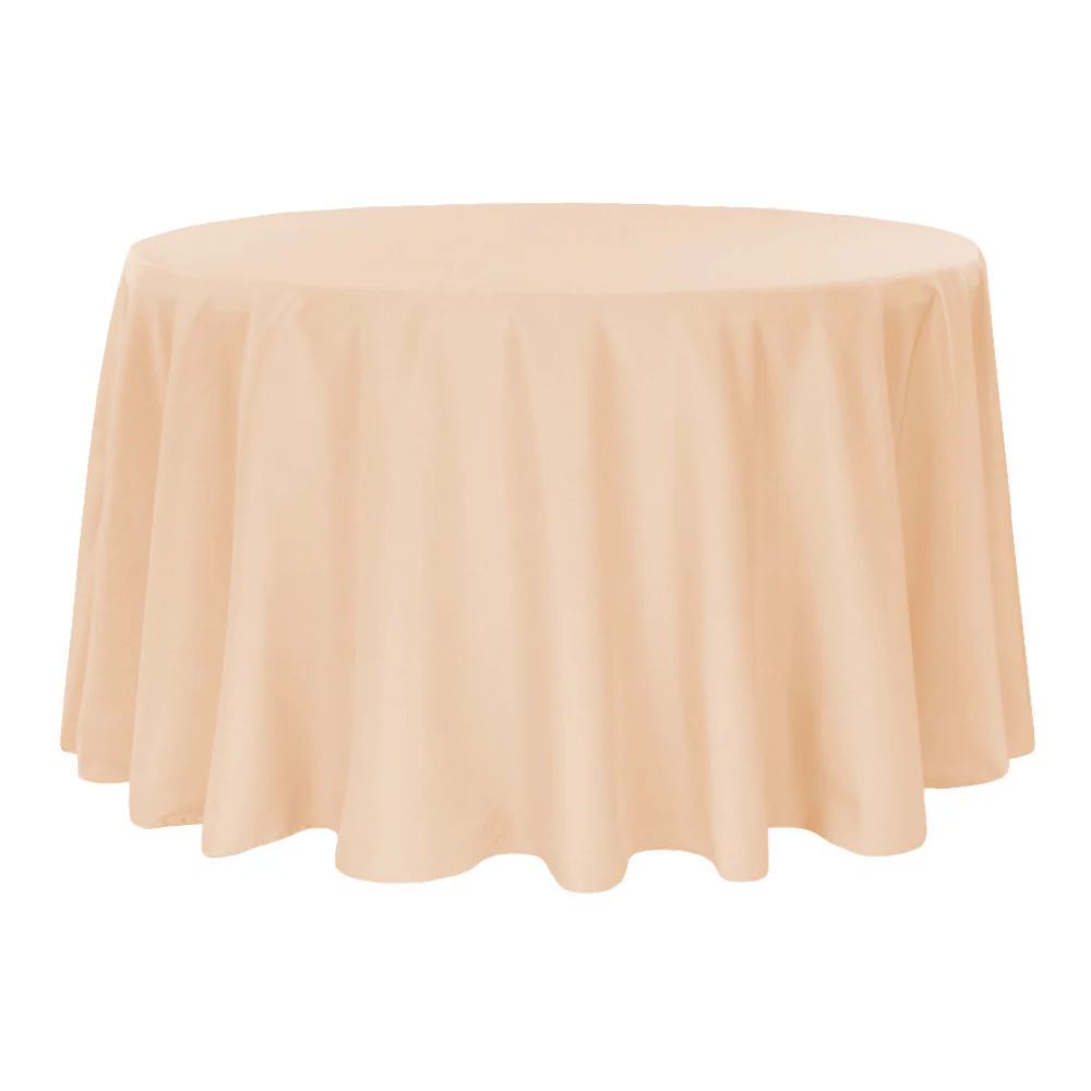 Premium Polyester 108" Round Tablecloth - Champagne