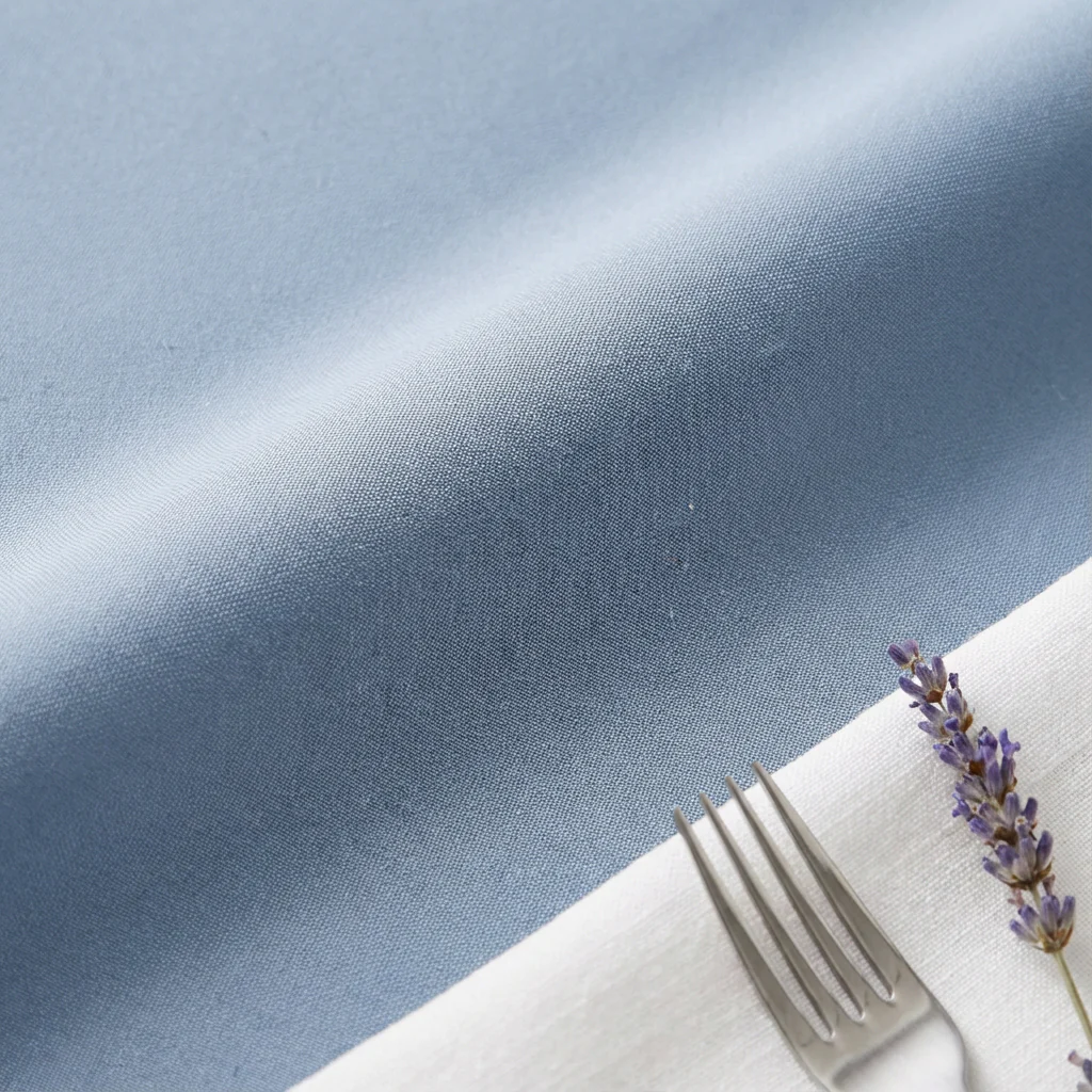 Premium Polyester 108" Round Tablecloth - Dusty Blue - Image 4