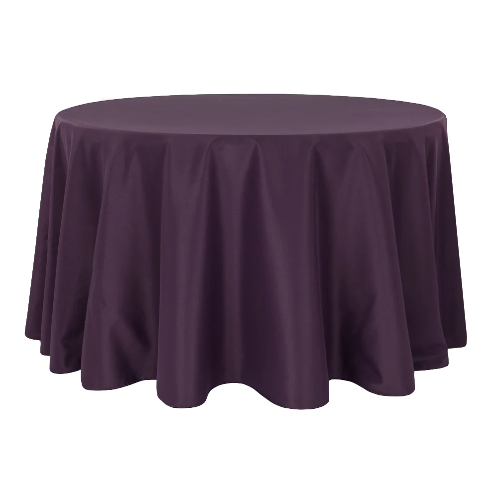 Premium Polyester 108" Round Tablecloth - Eggplant/Plum