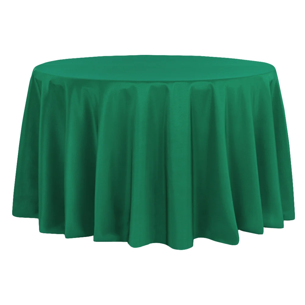 Premium Polyester 108" Round Tablecloth - Emerald Green