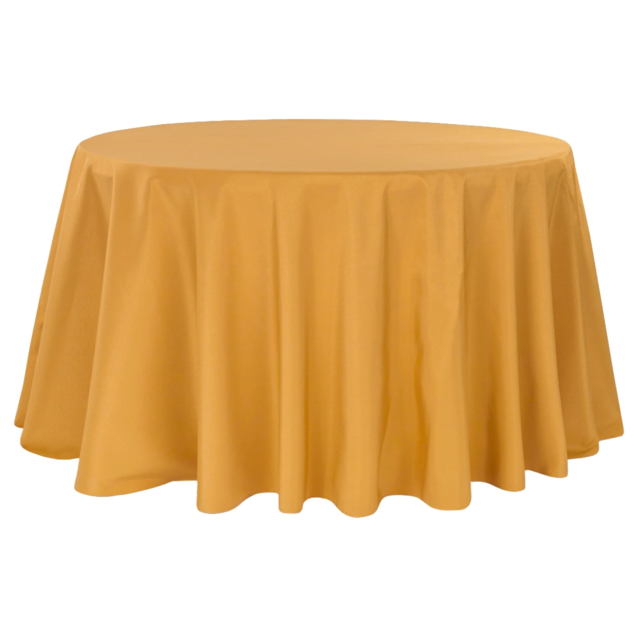Premium Polyester 108" Round Tablecloth - Gold