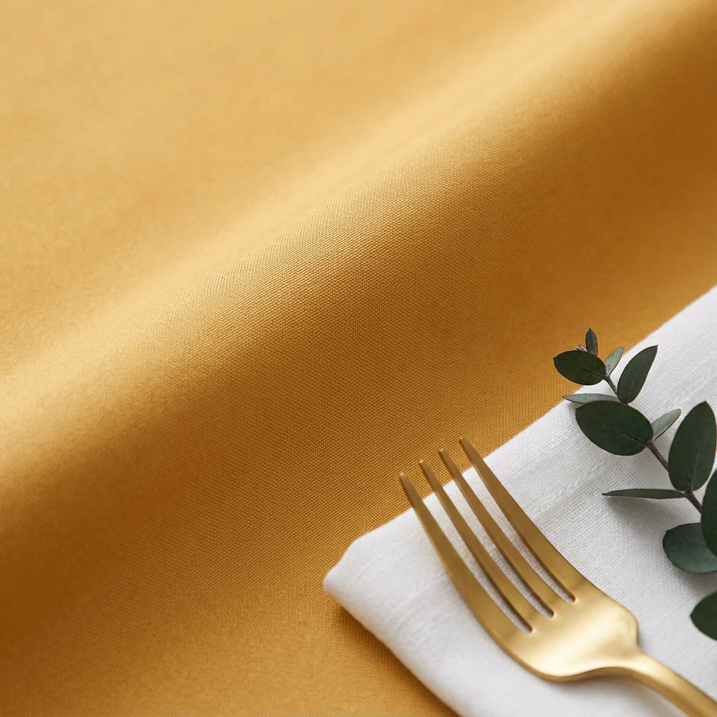 Premium Polyester 108" Round Tablecloth - Gold - Image 4