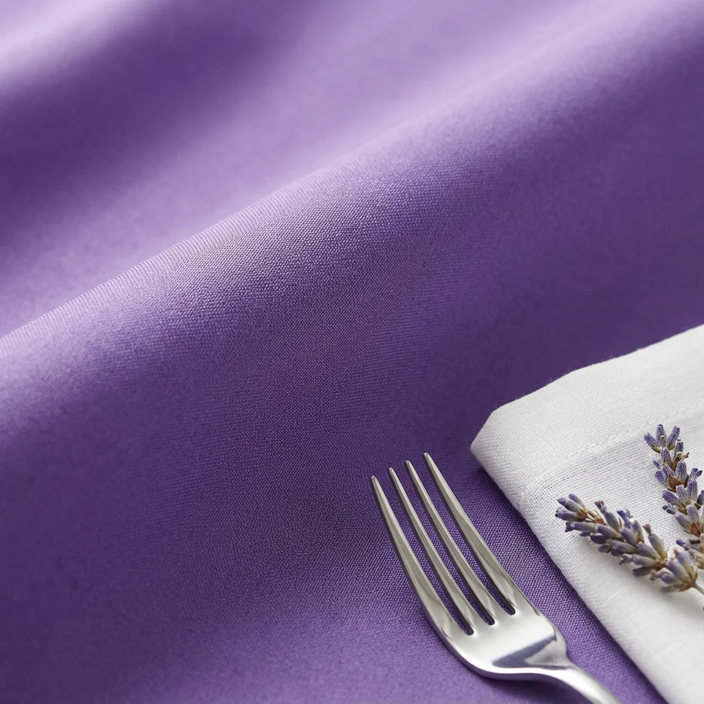 Premium Polyester 108" Round Tablecloth - Purple - Image 4