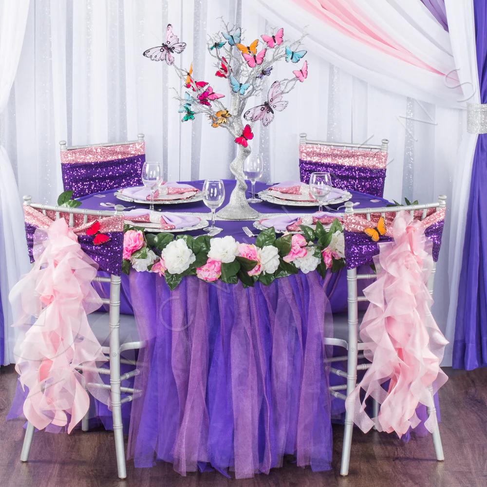 Premium Polyester 108" Round Tablecloth - Purple - Image 5