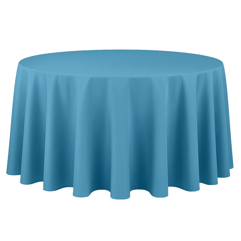 Premium Polyester 108" Round Tablecloth - Steele Blue