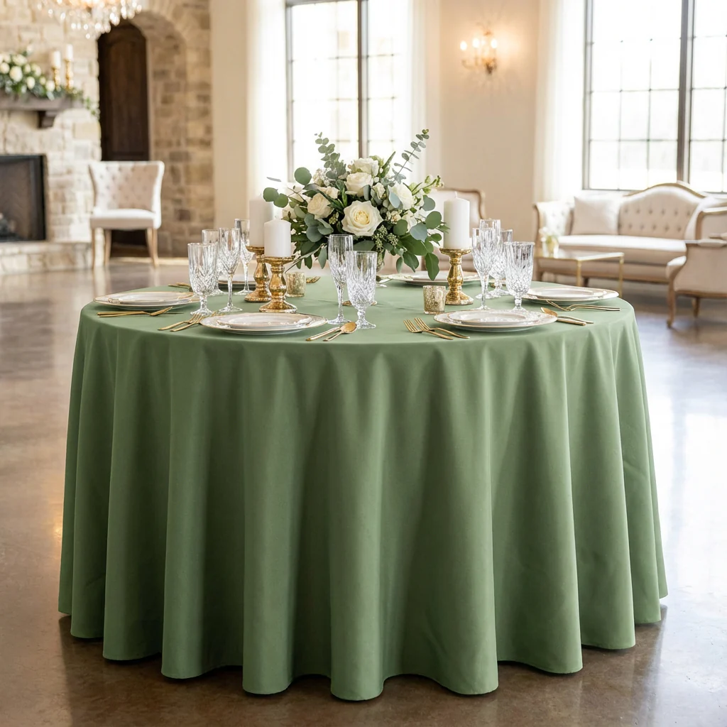 Premium Polyester 108" Round Tablecloth - Willow - Image 2