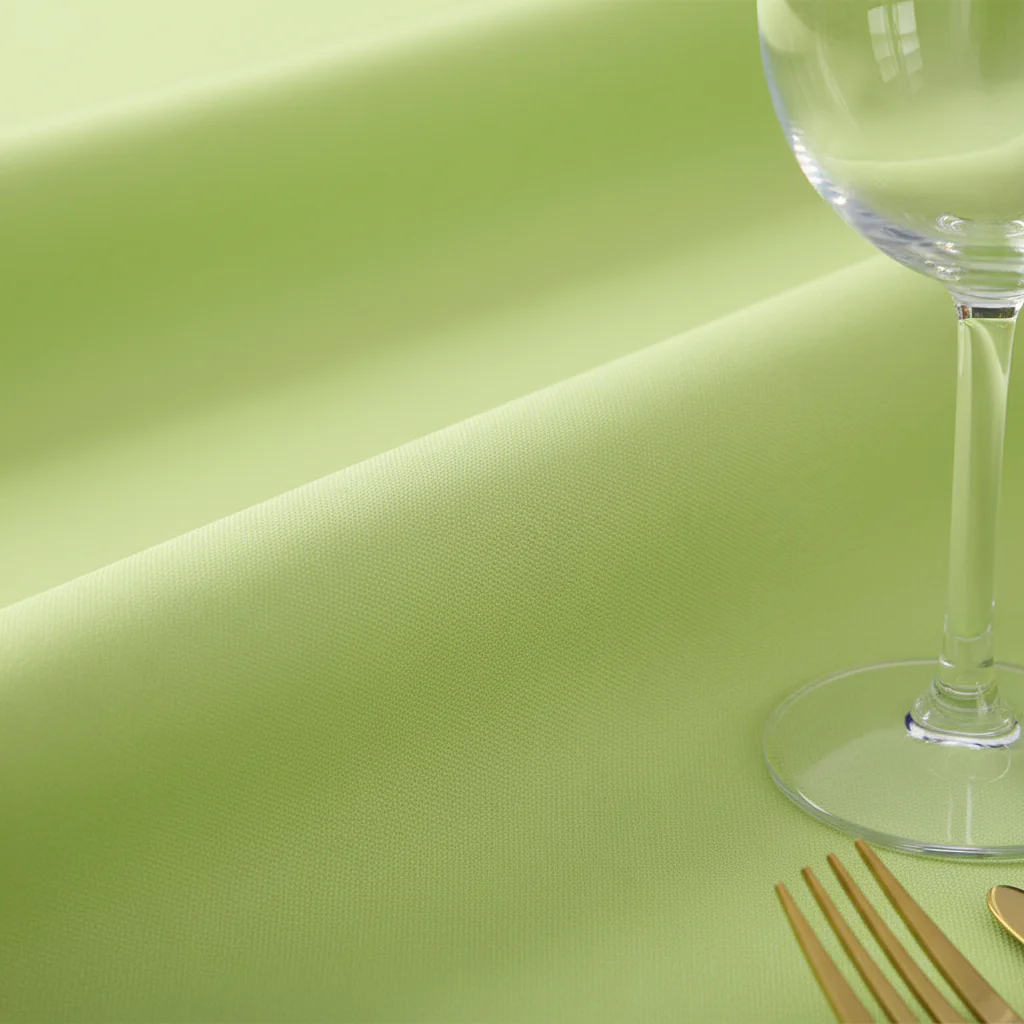 Premium Polyester 120" Round Tablecloth - Apple Green - Image 4