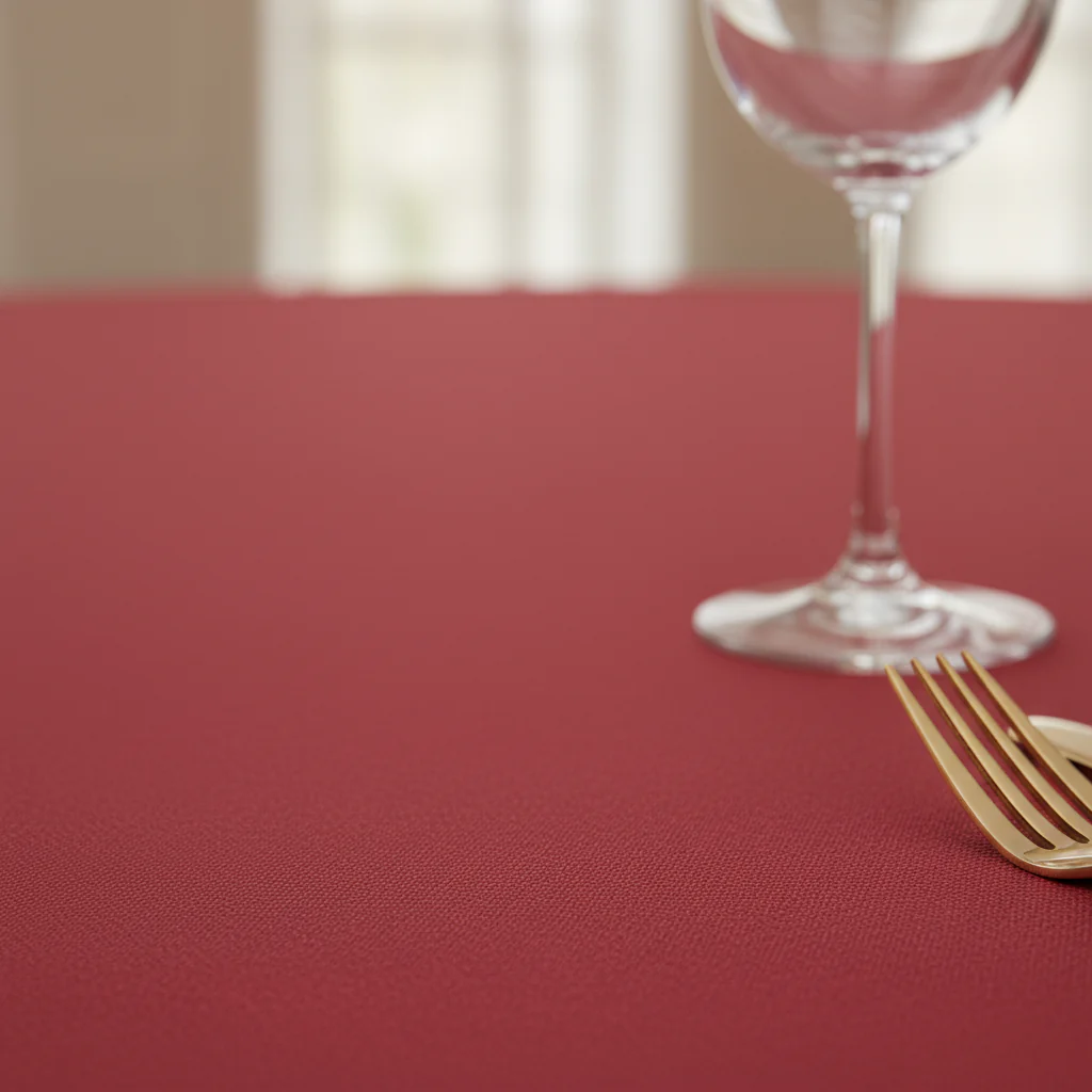 Premium Polyester 120" Round Tablecloth - Apple Red - Image 4
