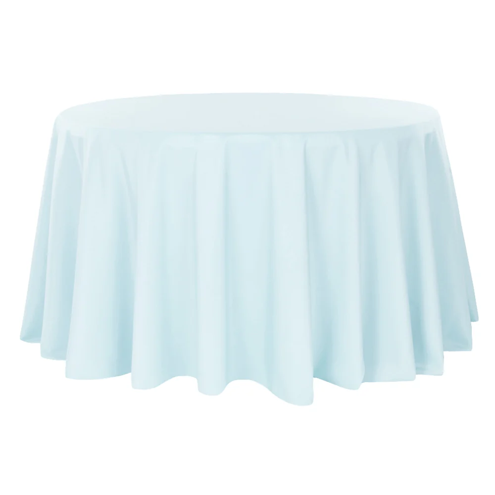 Premium Polyester 120" Round Tablecloth - Baby Blue
